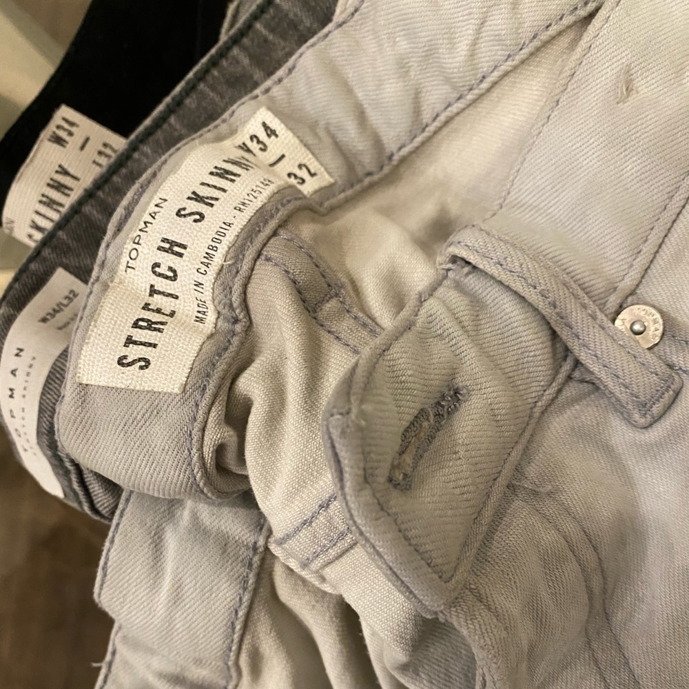 Topman jeans black, grey, light blue denim